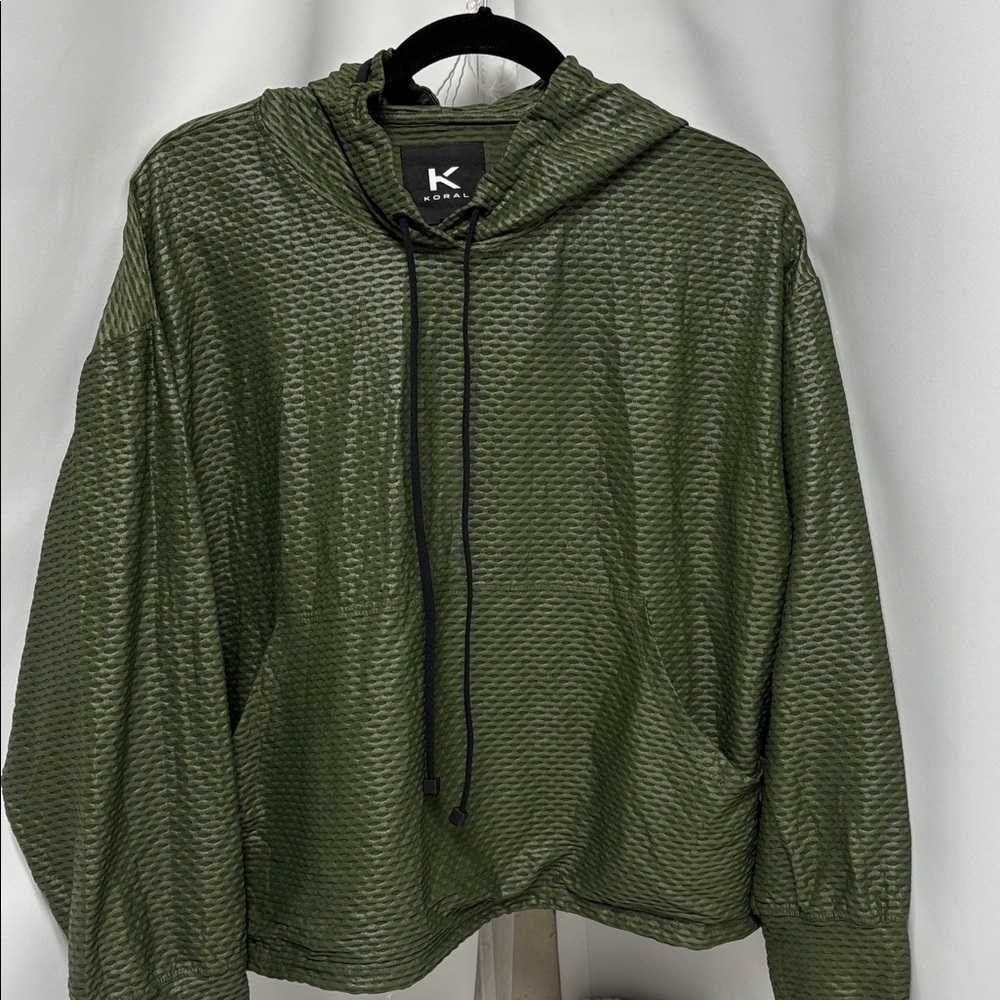 Koral Friley Shiny Netz Sweatshirt hoodie in Juniper Green medium - Picture 5 of 10